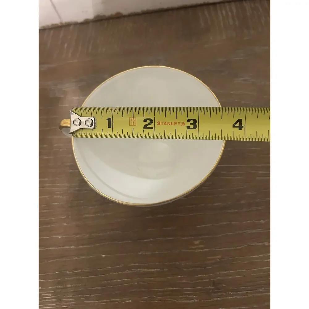 Antique Bayreuth Bone China Yellow Floral Handpainted Tea Cup & Saucer Gold Trim